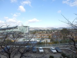 共用廊下からの眺め②北側の阪神競馬場・景色がきれい