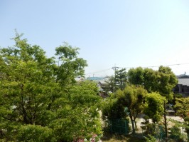 バルコニーからの眺め②南側・芝生の向こうは公園